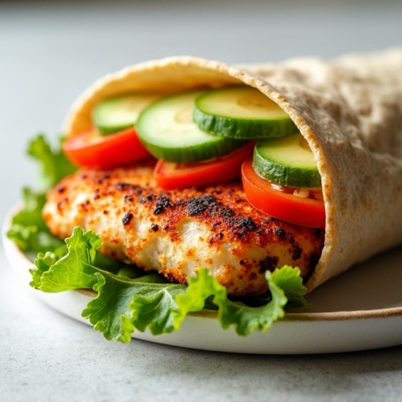 Crispy Grilled Chicken and Fresh Veggie Wrap