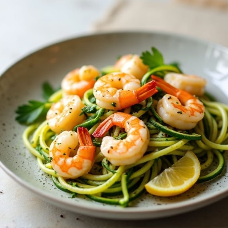 Lemon-Garlic Butter Shrimp with Herb Zucchini Noodles