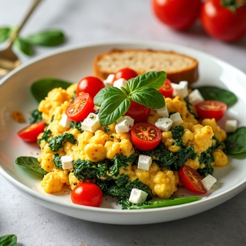 Protein-Packed Spinach and Feta Egg White Scramble