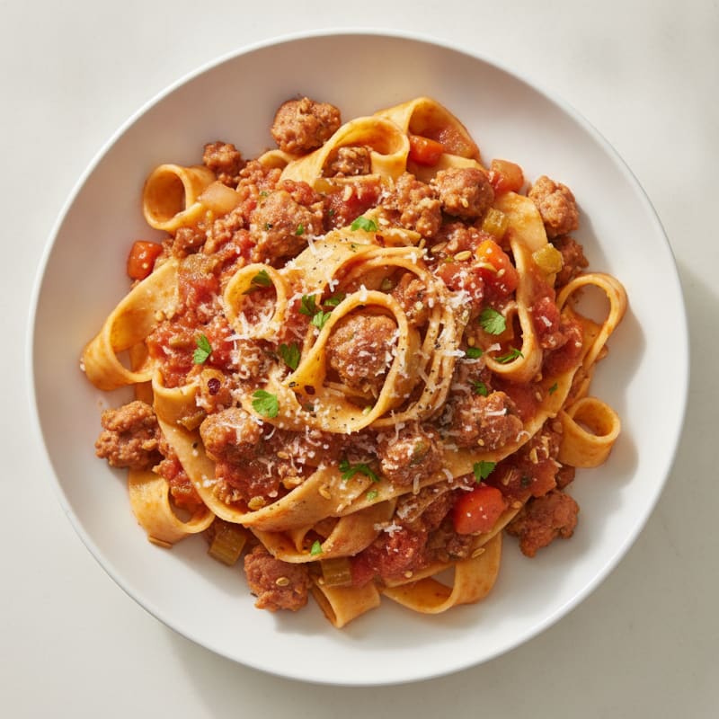 Sausage Ragu with Pappardelle Pasta