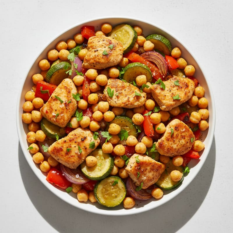 Zesty Roasted Vegetable and Chickpea Medley