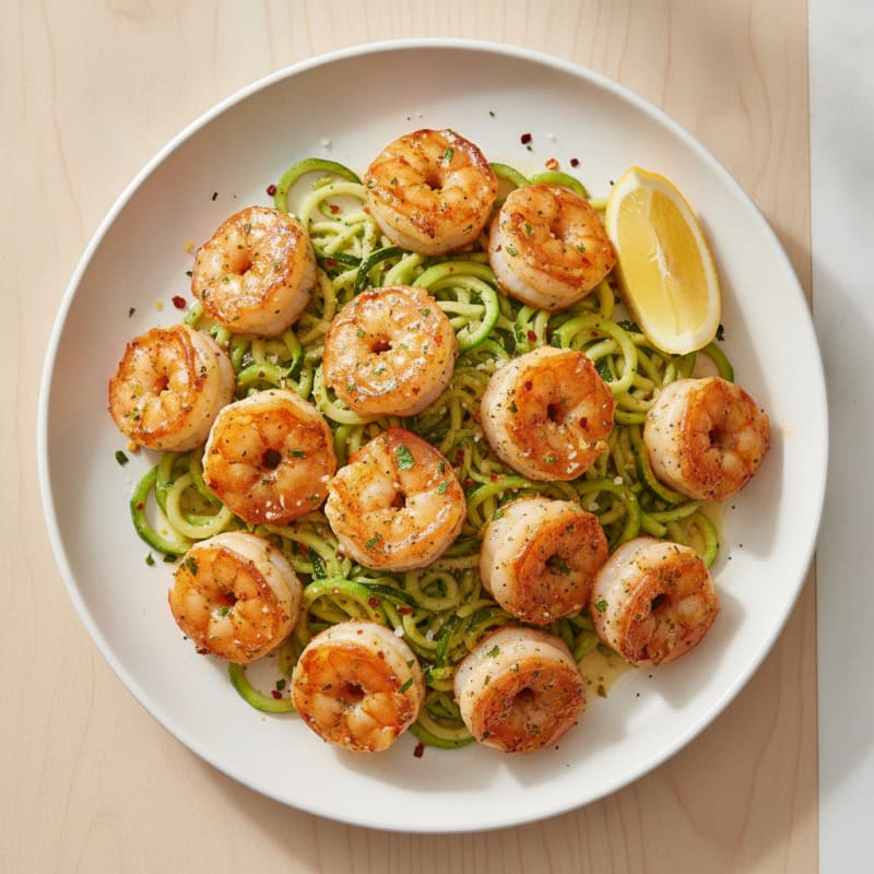 Garlic Butter Prawns with Zucchini Noodles