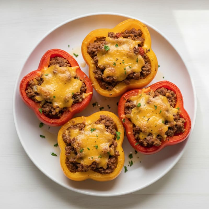 Beef and Rice Stuffed Bell Peppers