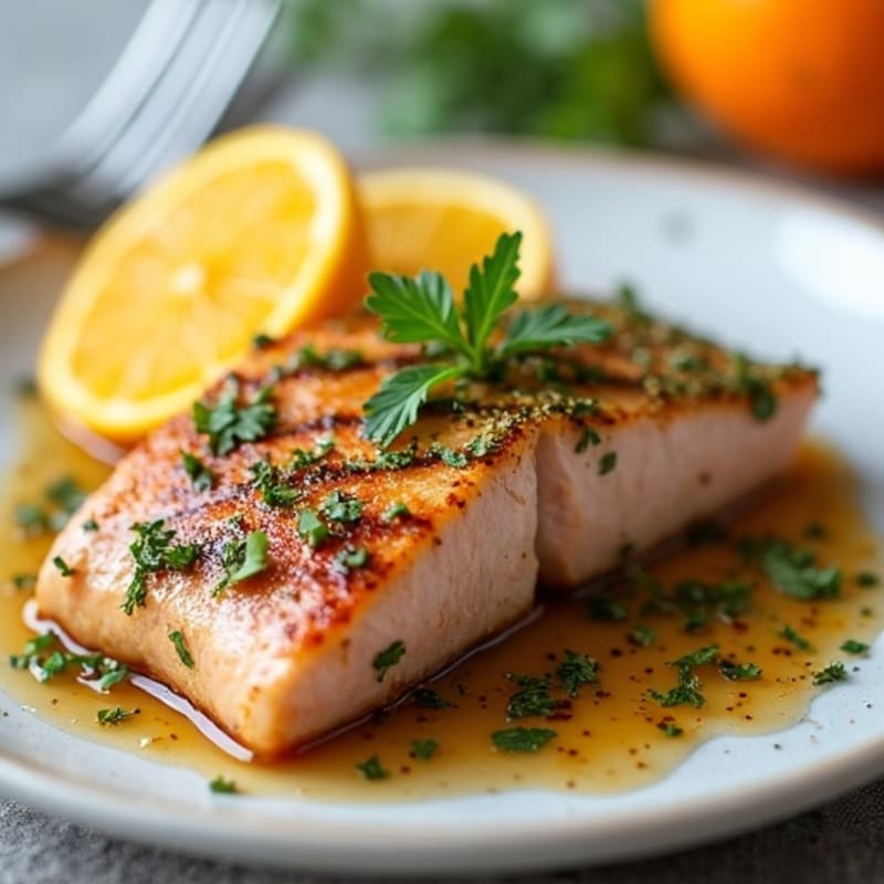 Herb-Crusted Seared Tuna with Citrus Glaze