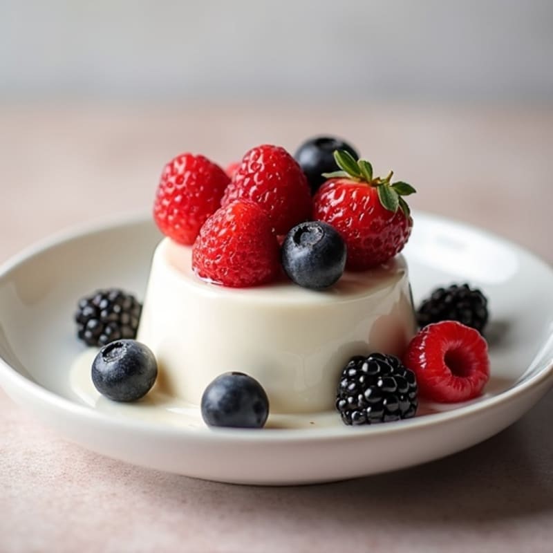 Silky Vanilla Protein Yogurt with Mixed Berries