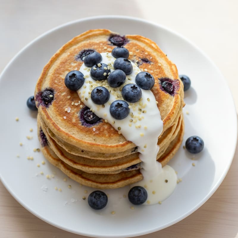Fluffy Oat Flour Pancakes with Berries