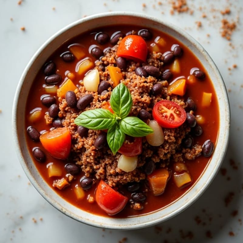Hearty Black Bean and Ground Beef Chili