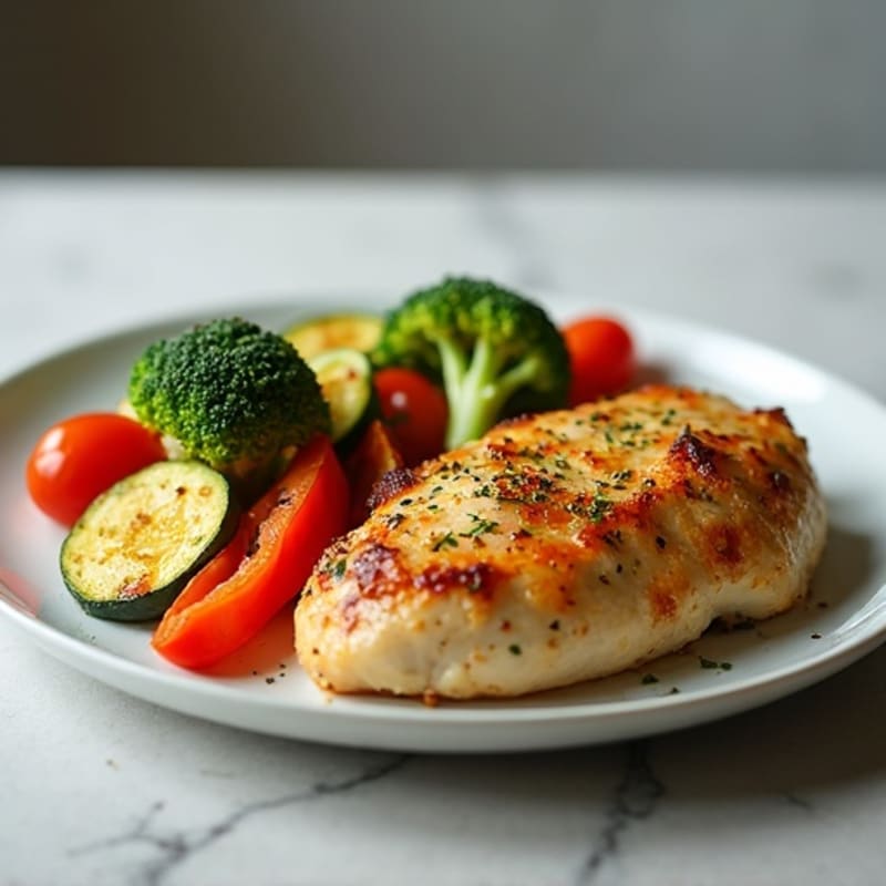 Herb-Garlic Roasted Chicken with Crispy Roasted Vegetables