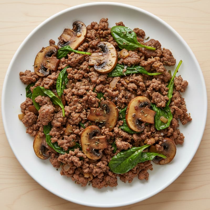 Savory Ground Beef and Mushroom Skillet