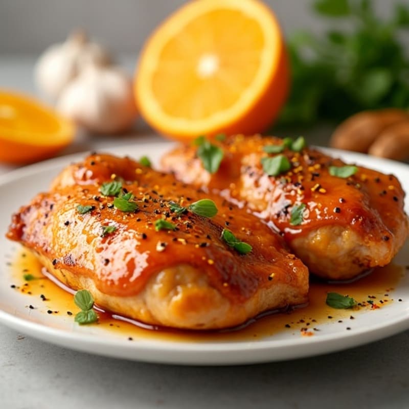 Baked Orange Chicken with Sticky Zesty Sauce