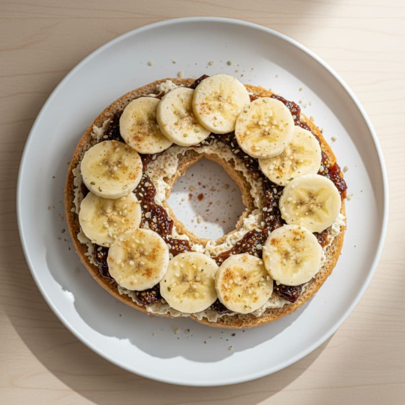 Banana Bagel with Fig Marmalade Cream Cheese