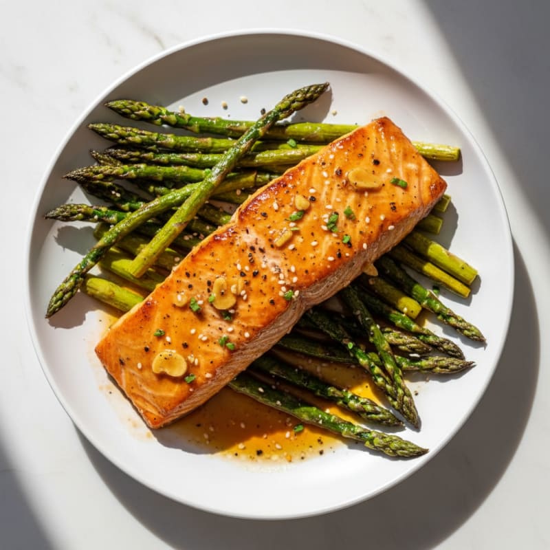 Teriyaki Glazed Salmon with Roasted Asparagus