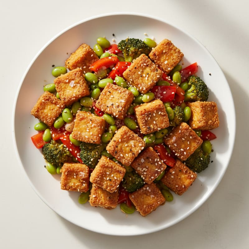 Sesame Tofu and Vegetable Stir-Fry