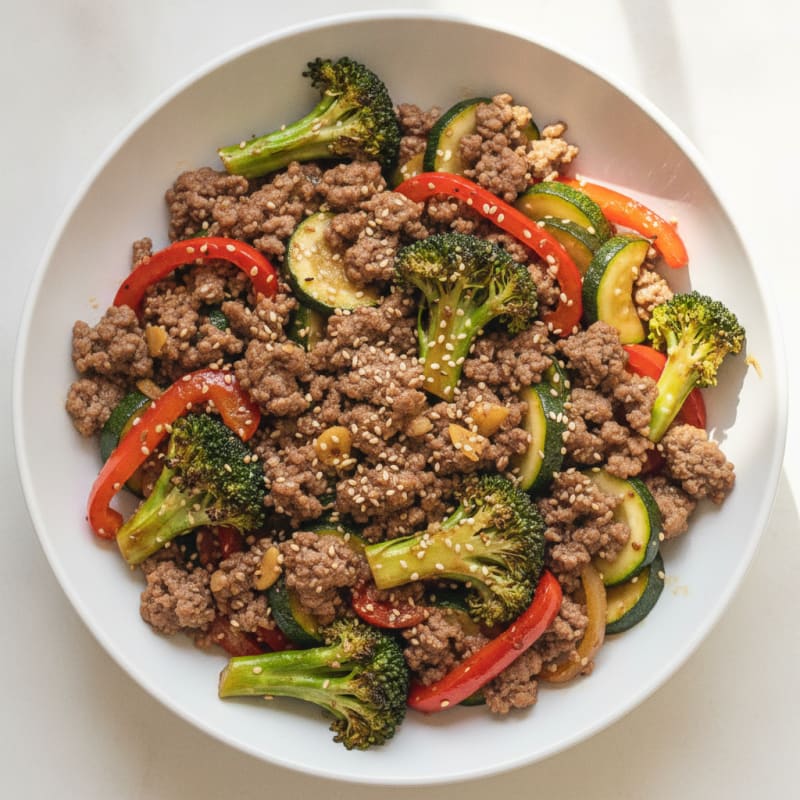 Ground Beef and Vegetable Power Bowl