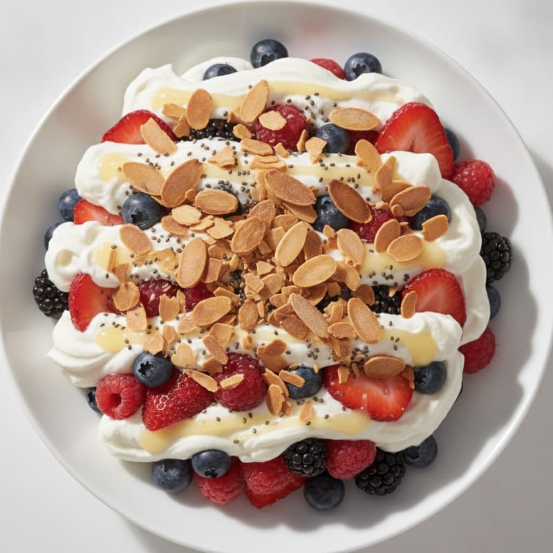 Greek Yogurt Protein Parfait with Mixed Berries