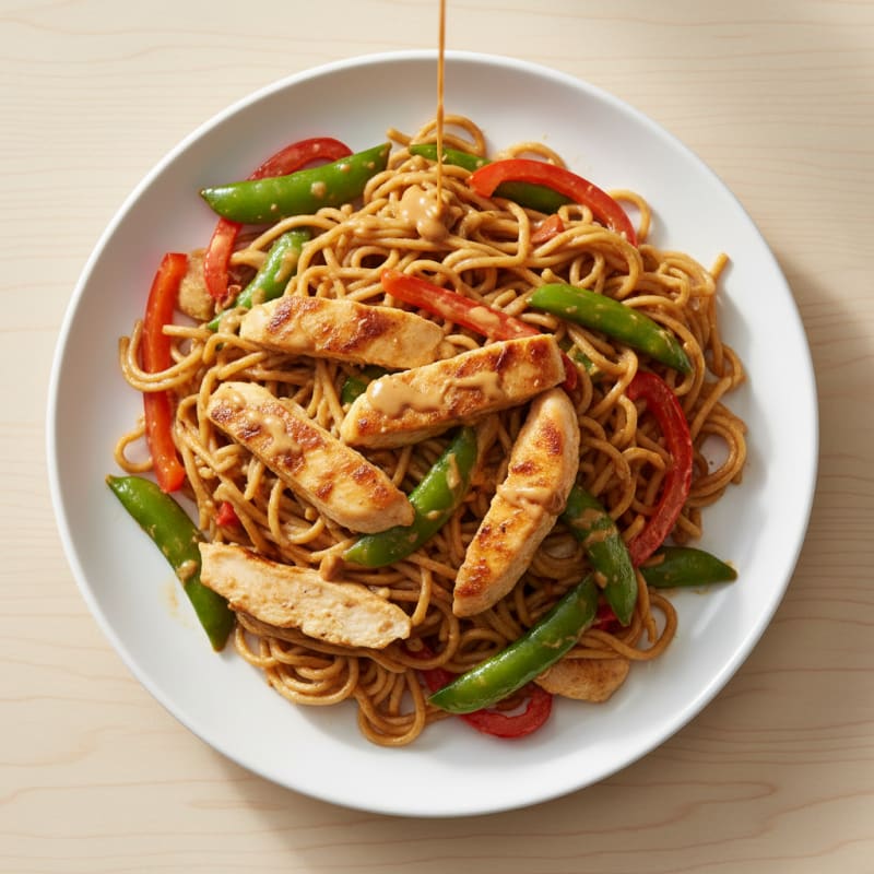Crispy Peanut Rice Noodle Stir-Fry
