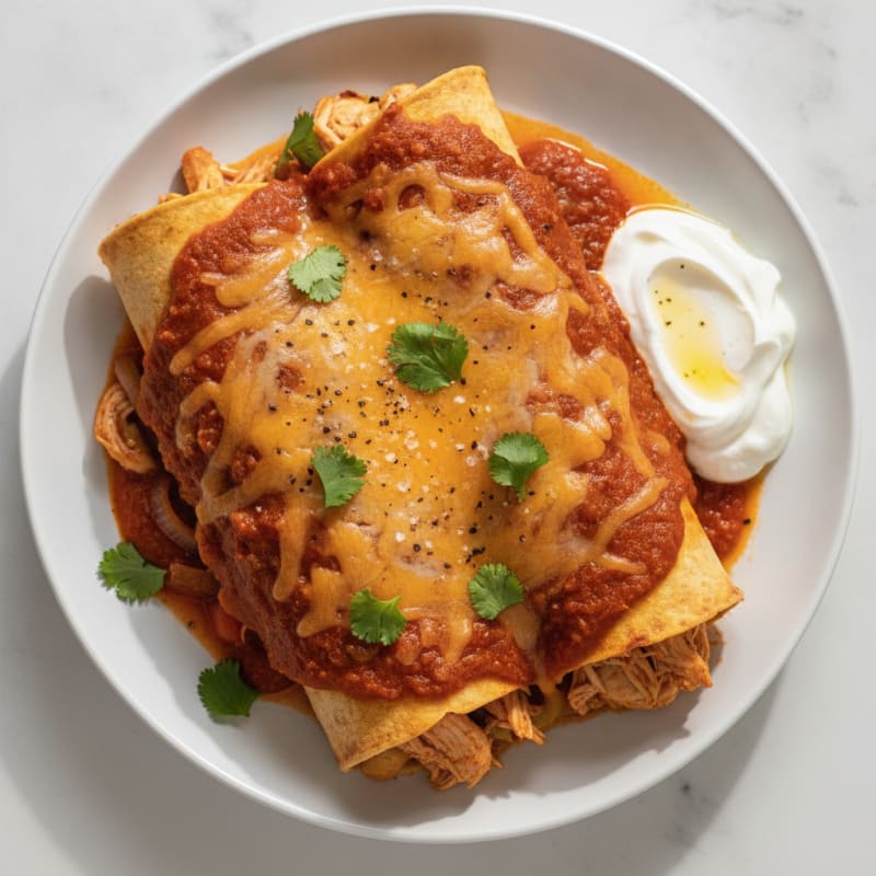 Chicken Enchiladas with Red Sauce