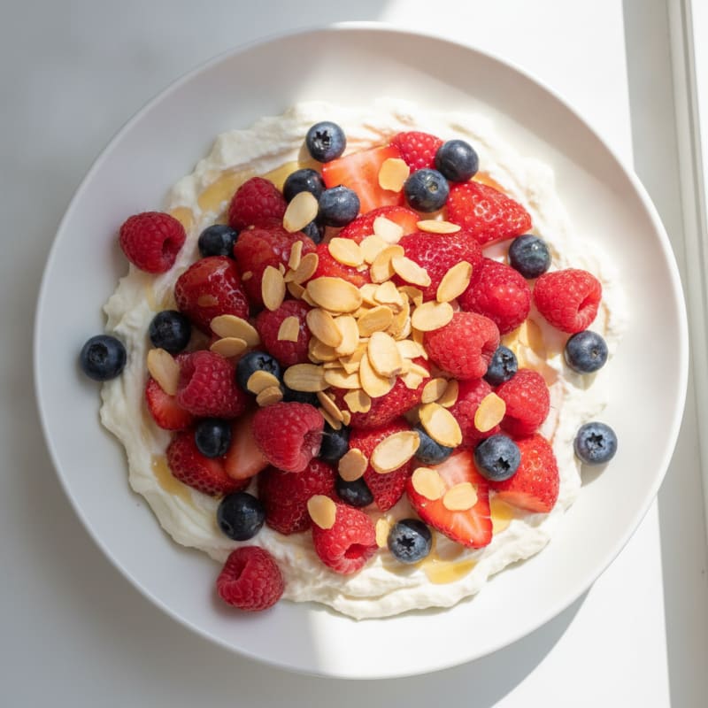 Silky Greek Yogurt Protein Pudding with Berries