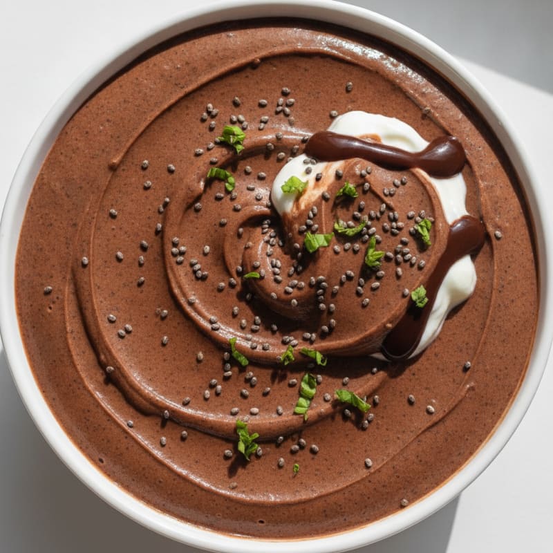 Chocolate Protein Mousse with Chia Seeds