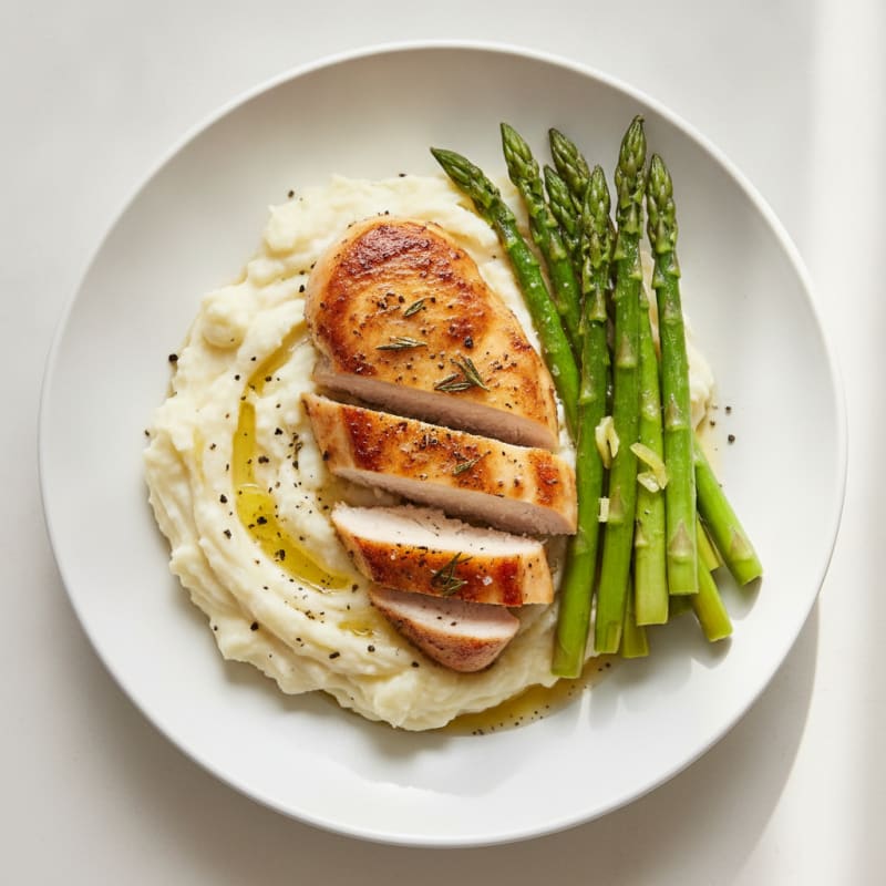 Garlic Herb Roasted Chicken with Mashed Potatoes