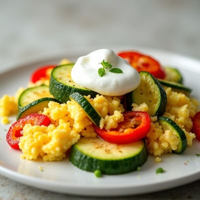 Egg and Zucchini Scramble with Greek Yogurt