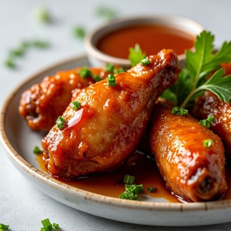 Crispy Baked Chicken Wings with Sticky Honey-Garlic Glaze