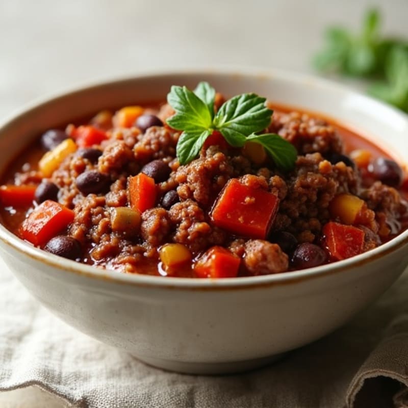 Hearty Black Bean and Ground Beef Chili