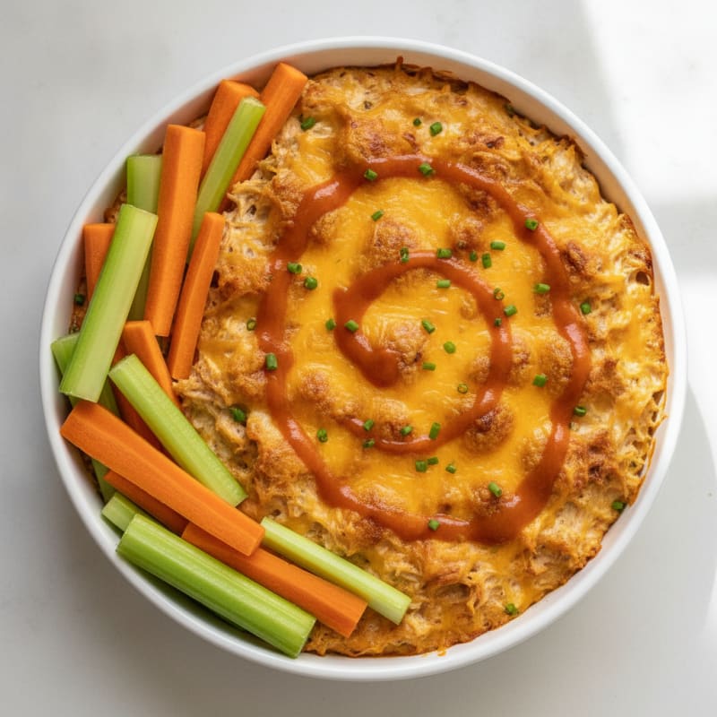 Clean Buffalo Chicken Dip with Crunchy Veggie Dippers