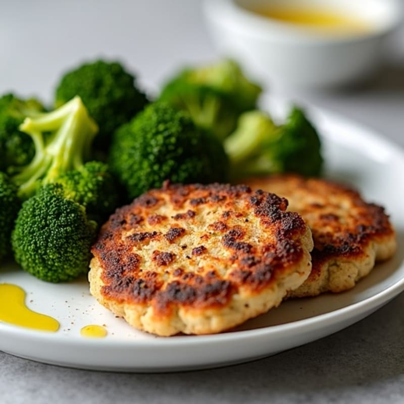 Seared Turkey Patties with Roasted Broccoli