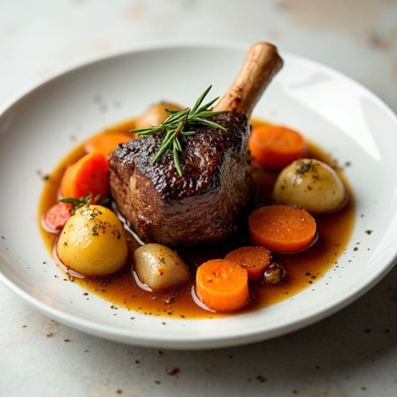 Slow-Cooked Tender Lamb Shank with Root Vegetables