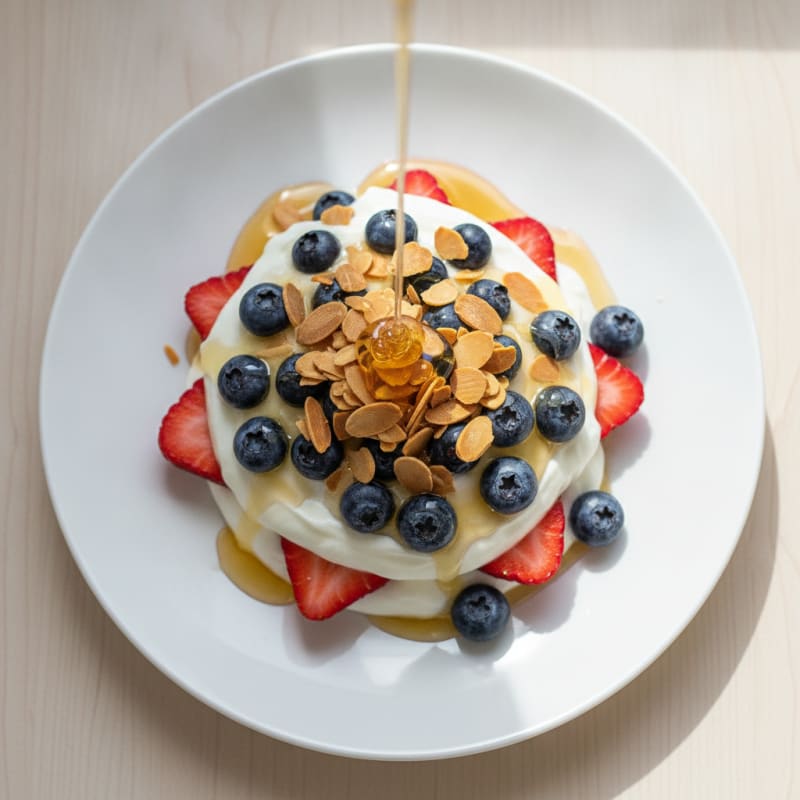 Greek Yogurt Protein Parfait with Berries and Almonds