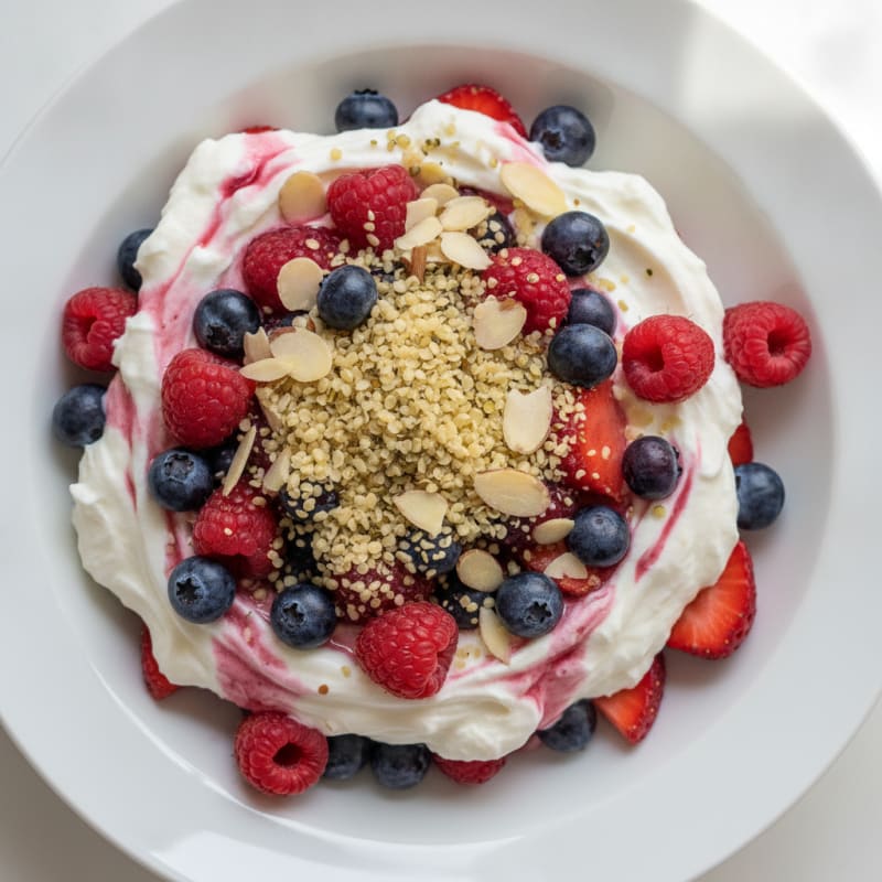 Greek Yogurt Protein Parfait with Mixed Berries