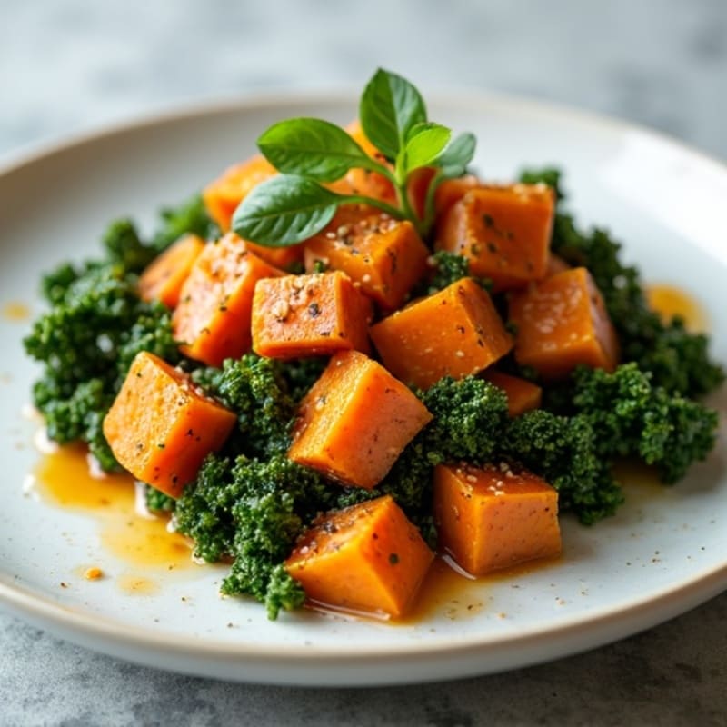 Lean Ground Turkey and Sweet Potato Hash with Crispy Kale