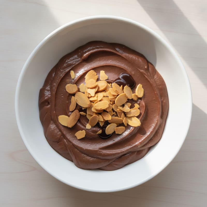 Silky Chocolate Protein Pudding with Almonds