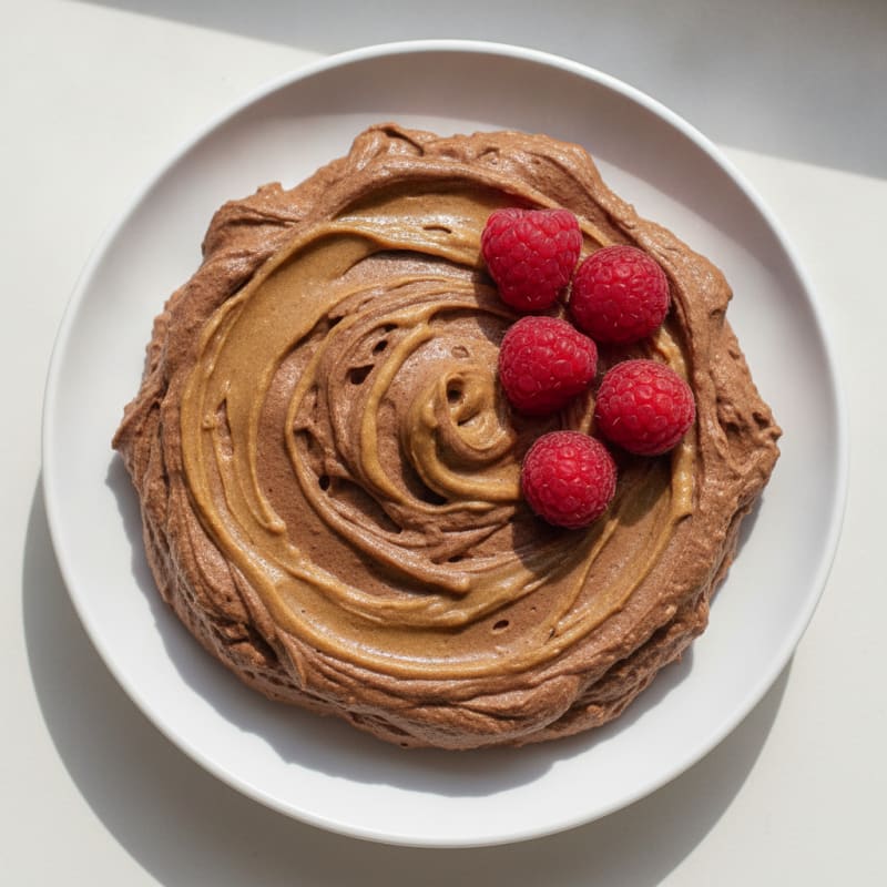Silky Chocolate Protein Mousse with Almond Butter Swirl