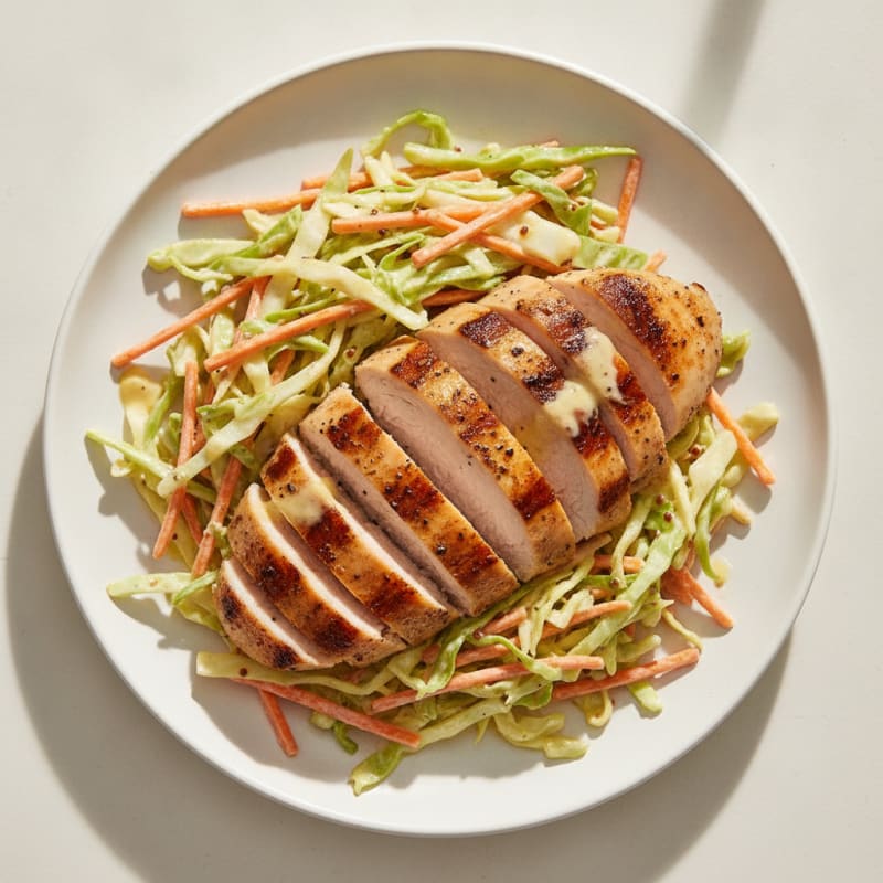 Grilled Turkey Breast with Crunchy Cabbage Slaw