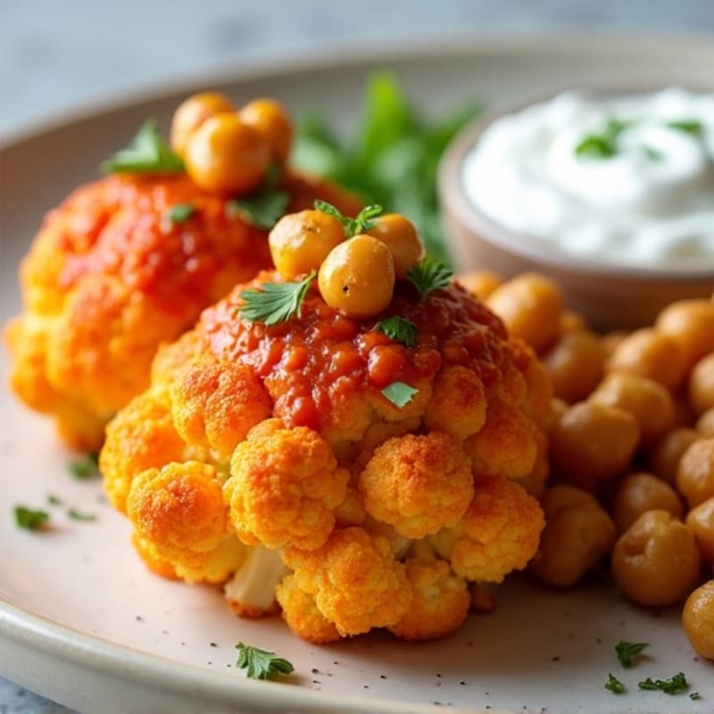 Crispy Buffalo Roasted Cauliflower Bites