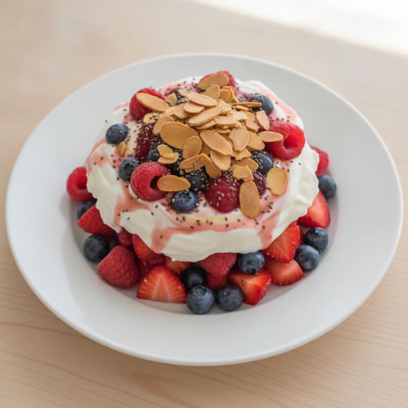 Greek Yogurt Protein Parfait with Mixed Berries