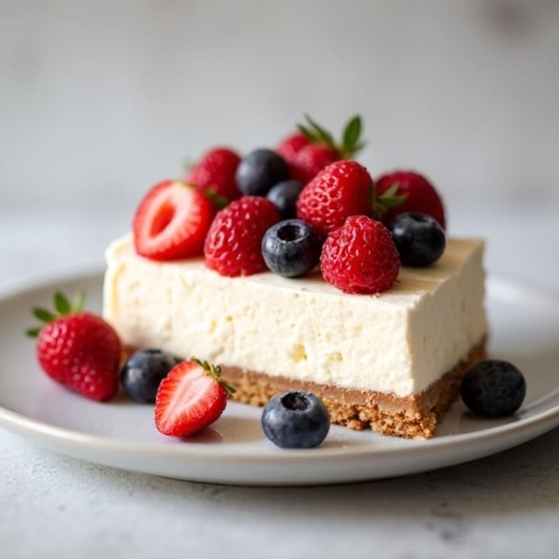 Creamy Protein Cheesecake with Fresh Berries