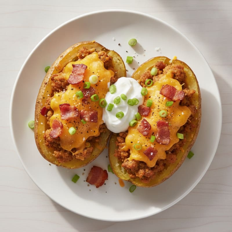 Bacon-Cheddar Stuffed Baked Potatoes