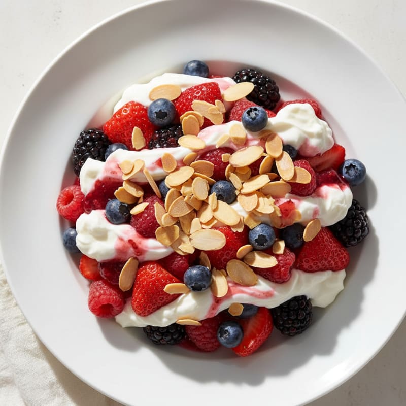 Greek Yogurt Protein Parfait with Mixed Berries