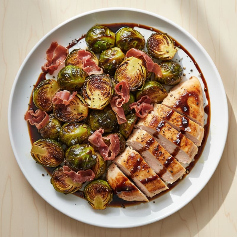 Balsamic-Glazed Brussels Sprouts with Prosciutto