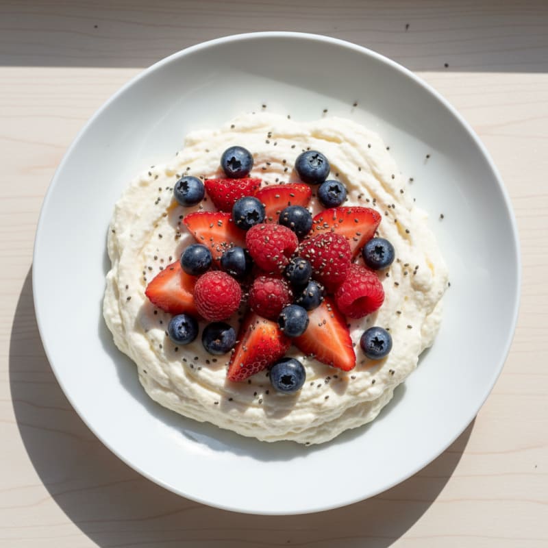 Silky Greek Yogurt Protein Mousse with Berries