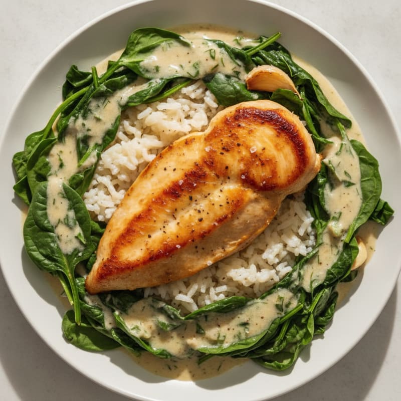 Chicken Florentine with Creamy Herb Sauce