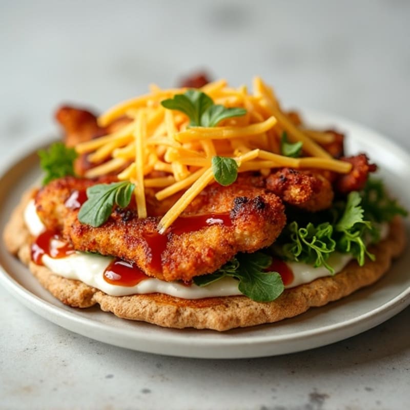 Crispy BBQ Ranch Chicken Flatbread
