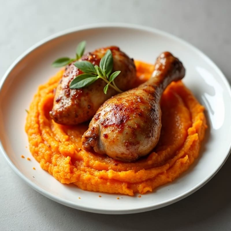 Baked Chicken Drumstick & Thigh with Sweet Potato Mash
