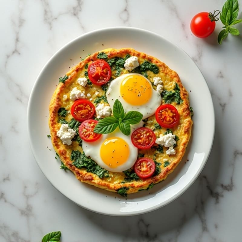 Egg White Spinach Frittata with Cherry Tomatoes