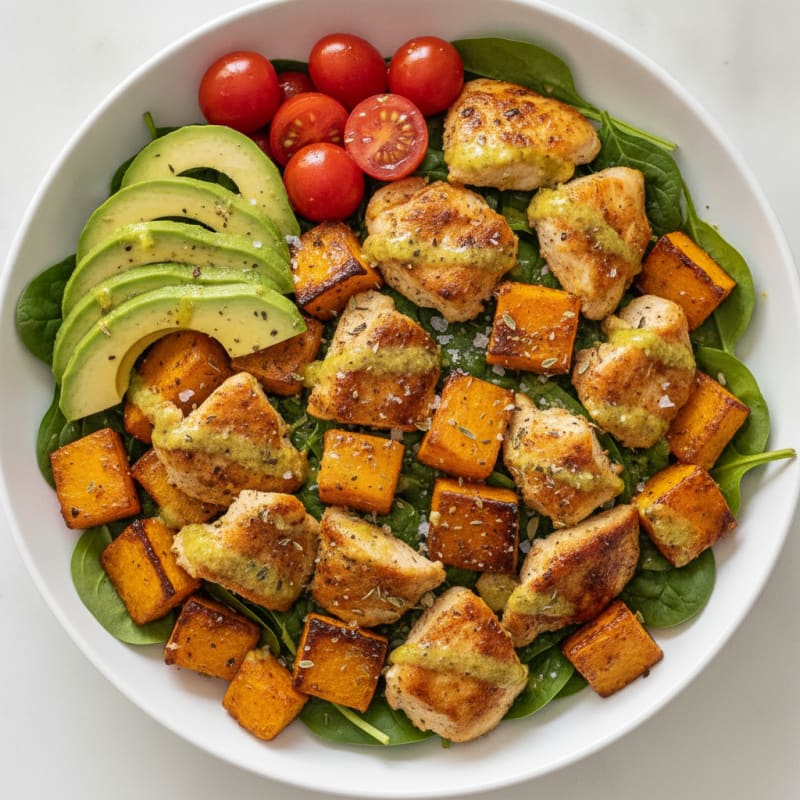 Chicken and Roasted Butternut Squash Bowl