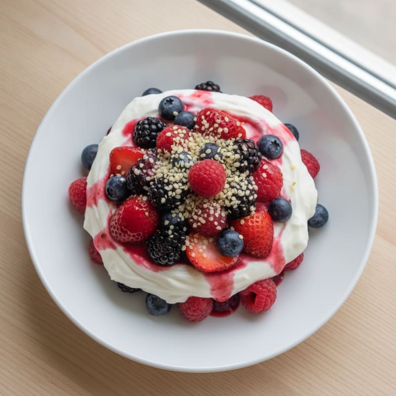 Greek Yogurt Protein Parfait with Mixed Berries