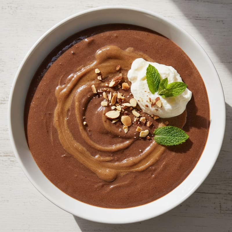 Silky Chocolate Protein Pudding with Almond Butter